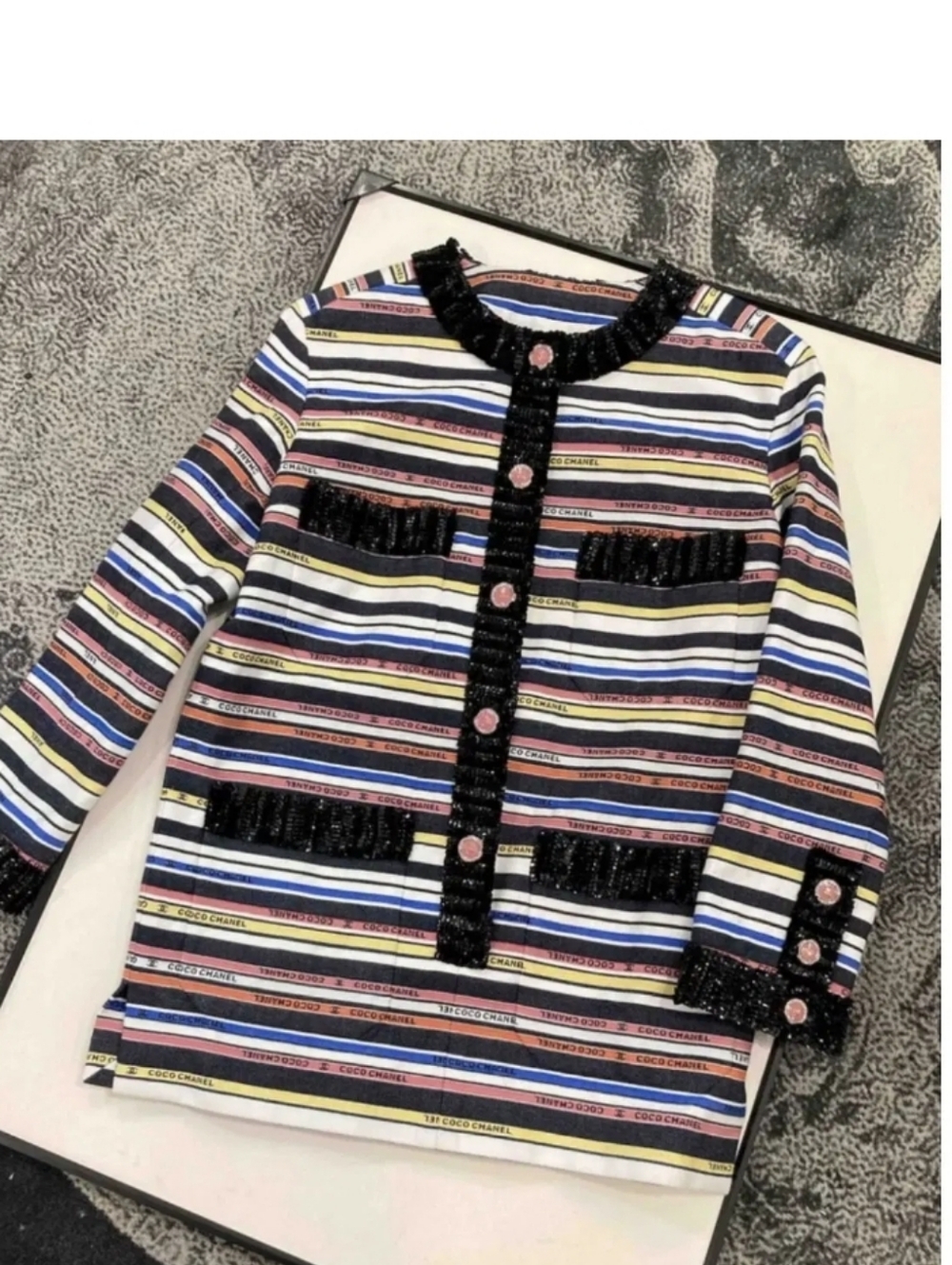 CHANEL Multicolor Striped  Midi Dress, Ribbon Collection - Picture 5 of 16